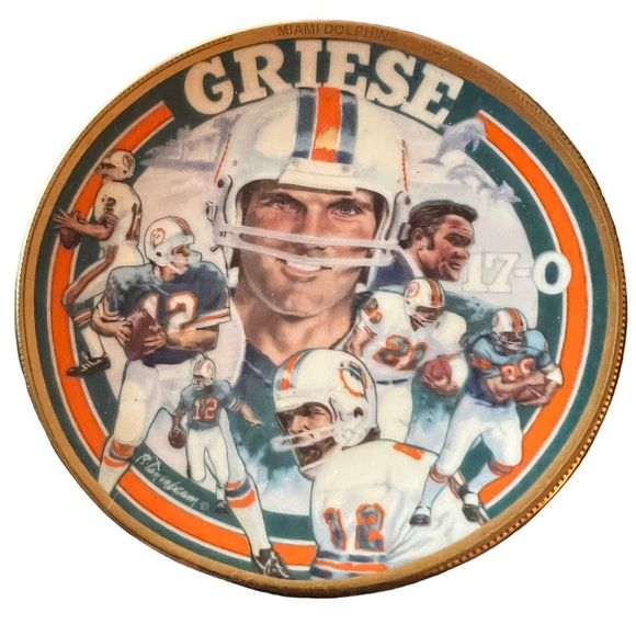 Sports Impressions Miami Dolphins Bob‎ Griese NFL Collectors Plate Mini Edition - Picture 1 of 6